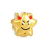 Gold Plated Emoji Star Evil Beads AA686G VNISTAR Stainless Steel European Beads