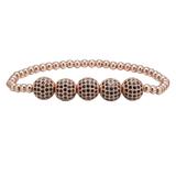 10mm Cubic Zirconia Copper Beads Bracelet CB002 VNISTAR Bracelets