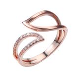 Copper Cubic Zirconia Rose Gold Plated Ring CR003 VNISTAR Rings