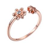 Copper Cubic Zirconia Rose Gold Plated Ring CR005-8 VNISTAR Rings