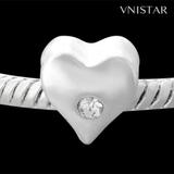 Vnistar crystal heart european beads PBD1105 PBD1105 VNISTAR Alloy European Beads