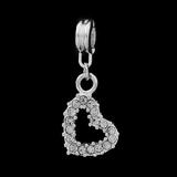 Vnistar crystal heart dangle charm PBD1591 PBD1591 VNISTAR Alloy European Beads