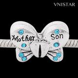 Vnistar Mother Son butterfly beads PBD1729 PBD1729 VNISTAR Metal Charms