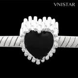 Vnistar black heart european beads PBD2448 PBD2448 VNISTAR Metal Charms
