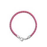 3.0mm Pink Leather Steel Bracelet PSB042 VNISTAR European Beads Accessories