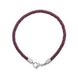 3.0mm Purple Leather Steel Bracelet PSB051 VNISTAR European Beads Accessories