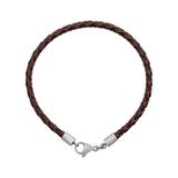 3.0mm Brown Leather Steel Bracelet PSB052 VNISTAR European Beads Accessories
