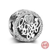Love You 925 Sterling Silver Charms S001 VNISTAR 925 Silver Charms