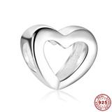 Heart 925 Sterling Silver Charms S019 VNISTAR 925 Silver Charms