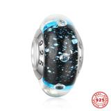 925 Sterling Silver Crystal Stones Lampwork Glass Beads SG006 VNISTAR 925 Silver Charms
