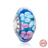 925 Sterling Silver Lampwork Glass Beads SG010-3 VNISTAR 925 Silver Charms