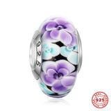 925 Sterling Silver Lampwork Glass Beads SG011-1 VNISTAR 925 Silver Charms