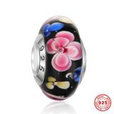 925 Sterling Silver Lampwork Glass Beads SG011-2 VNISTAR 925 Silver Charms
