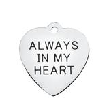 Stainless Steel Pendant with Back Laser Words T348 VNISTAR Steel Laser Words Charms